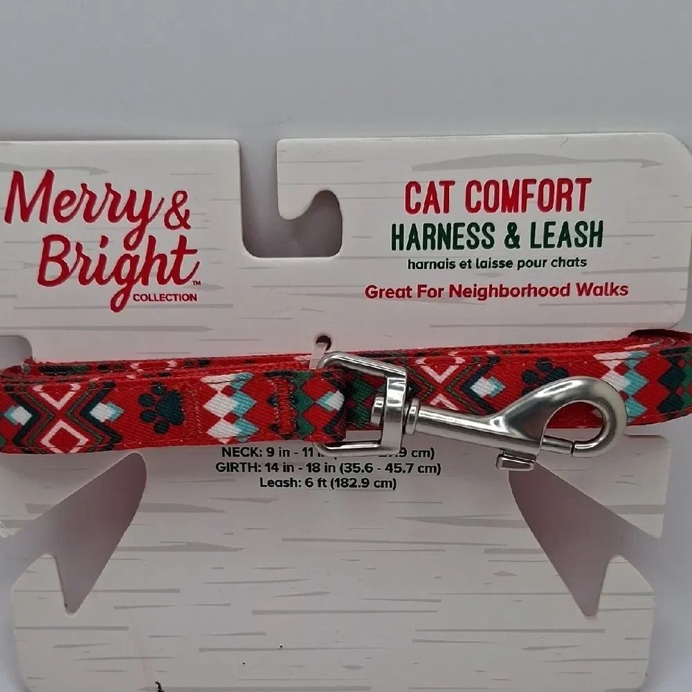 Cat Leash Red Atzec Holiday Leash